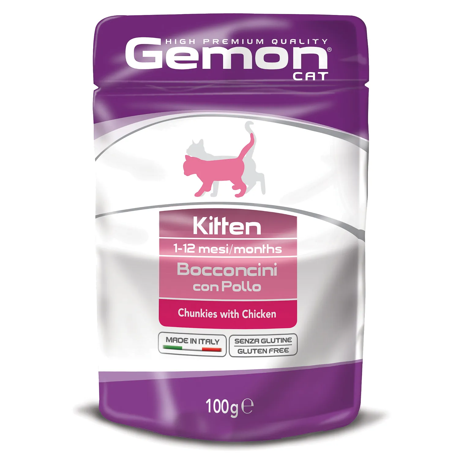 GEMON CAT для котят паучи 100 г кусочки курица