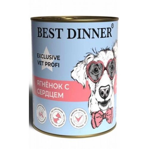 Best Dinner Gastro Intestinal  консервы для  собак 0,34 кг ягненок с сердцем Eхclusive VET PROFI