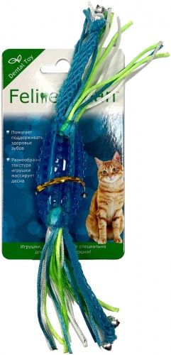 Feline Clean игрушка для кошек Dental Конфетка прорезыватель с лентами, резина							
