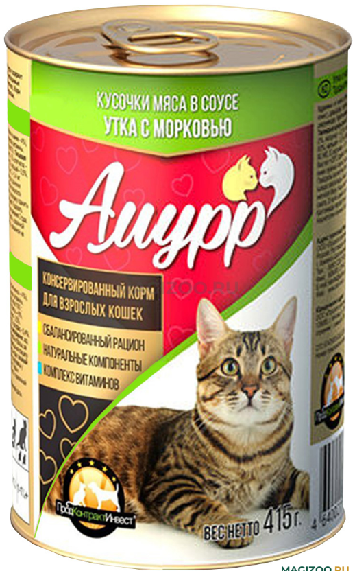 Амурр конс д/кошек 415гр в соусе Утка с морковью