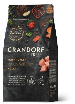 GRANDORF Fresh Cat ADULT Turkey&Sweet Potato (Свежее мясо индейки с бататом для кошек) 400 г