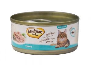 МНЯМС консервы д/кошек, тунец в нежном желе. 70 г