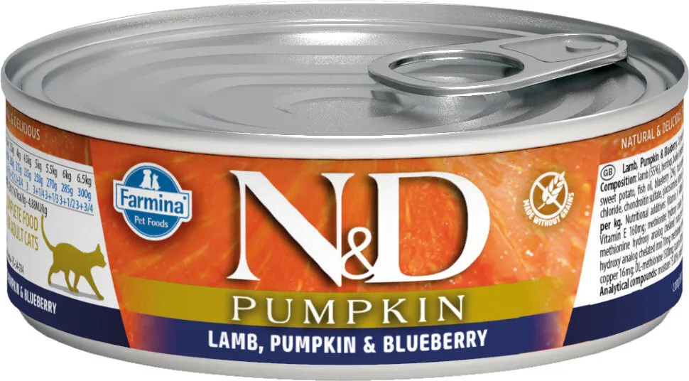 N&D Cat PUMPKIN Lamb&Blueberry/ Ягненок с тык. и черн. для кошек 80 гр