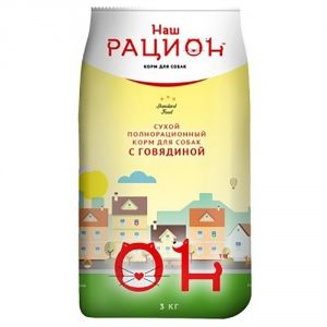 Наш рацион сух. корм д/соб. говядина 3кг												