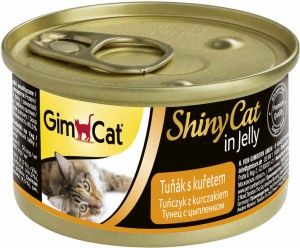 Gimcat консервы  для кошек ShinyCat 70 г Тунец/цыпленок
