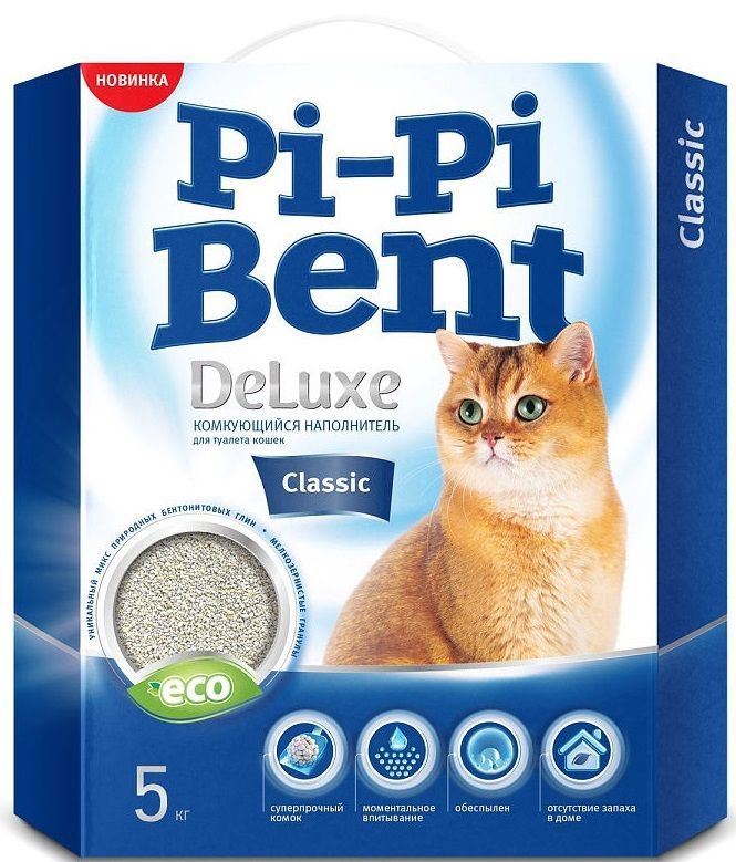 PI-PI-BENT наполнитель комкующий Deluхe Classic коробка 5 кг