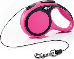 FLEXI рулетка New Comfort XS   (до 8 кг) 3 м, трос, черный/розовый