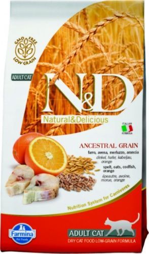 N/D Cat Low Grain Сat Godfish/Orange для кошек треска/апельсин 1.5 кг.