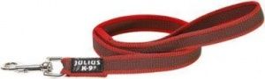 JULIUS-K9 поводок для собак Color & Gray Super-grip 2/120см, с ручкой, до 50 кг, красно-серый							