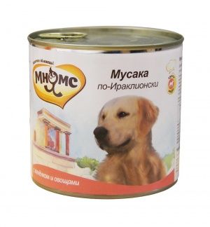 МНЯМС консервы д/собак, Мусака по-Ираклионски, ягненок/овощи  600 г