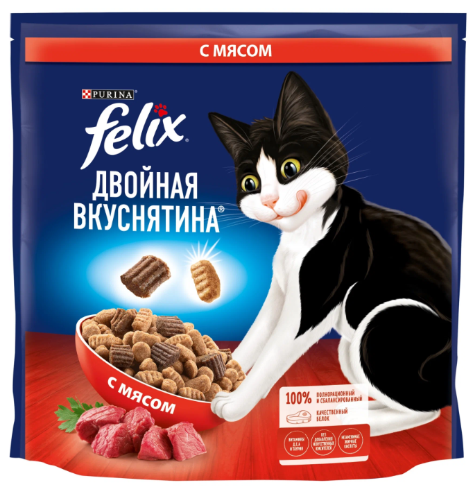 FELIX Двойная вкуснятина с мясом 1.3кг
