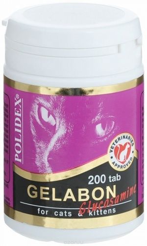 POLIDEX 200 Gelabon with Glucosamine витамины для кошек 