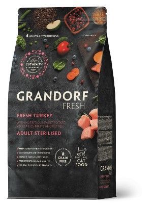 GRANDORF Fresh Cat STERILISED Turkey&Sweet Potato (Свежее мясо индейки с бататом для стерилизованных кошек) 400 г