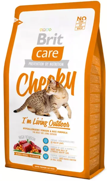 БРИТ 2 кг Care Cat Cheeky Outdoor door д/активных кошек и кошек улично