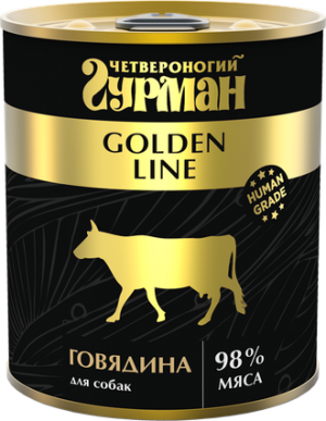 Четвероногий гурман Голден конс. для собак говядина в желе 340 г.