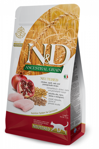 N/D Cat Low Grain Chicken/Pomegranate NEUTERED для кастированных  кошек курица/гранат 0,3 кг