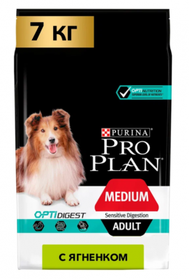 PRO PLAN д/собак сред.попрод  (чув/пищ), ягн/рис, 7кг