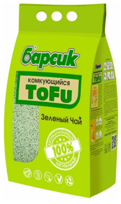 БАРСИК наполнитель впитывающий TOFU Зеленый чай 4,54 л																					