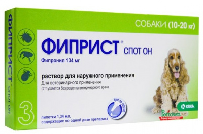 Фиприст спот он для собак 10-20 кг 134 мг/1,34 мл  1 пипетка