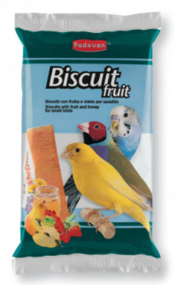Padovan Лакомство BISCUIT Fruit бисквиты со злаками, яйцом и фруктами для птиц (30г)