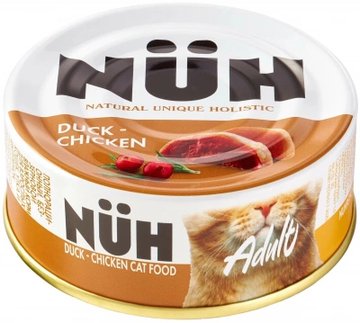 NUH Полнорационный, беззерновой влажный корм для взрослых кошек. Утка и цыплёнок, 100 г