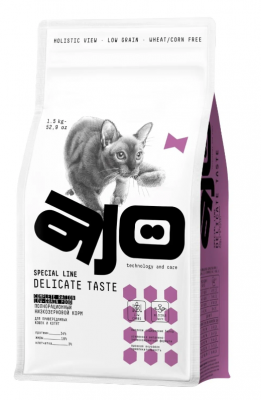 AJO Cat Delicate Taste сух. д/привередливых кошек и котят 1,5кг					