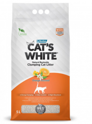 Cat's White Orange комкующийся наполнитель с ароматом апельсина для кошачьего туалета (5л) 