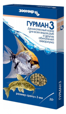 ЗООМИР Гурман -3 мм 30 г б/п гранулы
