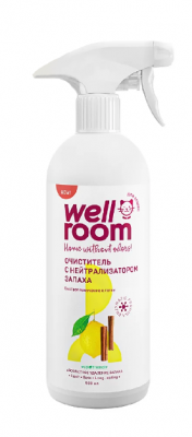Wellroom Очиститель с нейтрализатором запаха против меток кошек, Спрей Корица/цитрус 500 мл