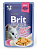 Brit Premium Пауч для взрослых кошек треска в желе 85г					
