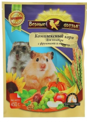 Верные друзья д/хомяков 450 г с фруктами и овощами 