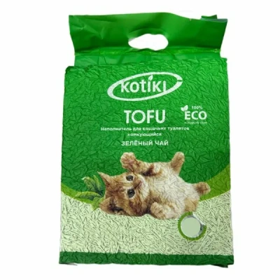 KOTIKI Tofu Наполнитель Зеленый чай 12л/5 кг
