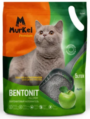 MURKEL наполнитель комкующий бентонит Яблоко 5 л