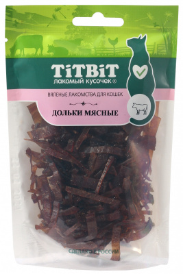 Вяленые лакомства для кошек Дольки мясные 40г 019382	