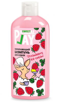Animal Play Sweet Шампунь Клубничное мороженое Укрепляющий для собак и кошек 300мл