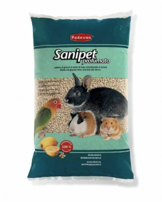 Padovan Наполнитель SANIPET profumato кукурузные гранулы для грызунов (10л)