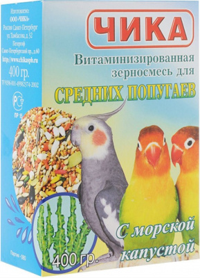 ЧИКА 400 г д/сред. попугаев мор.кап.