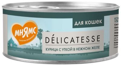 МНЯМС консервы д/кошек, Курица с уткой в нежном желе,  70 г