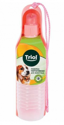 Поилка портативная P545, розовая, 500мл, 245*65*60мм, Triol							