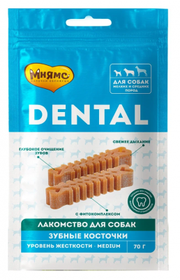 Мнямс DENTAL лакомство для собак "Зубные косточки" 70г 