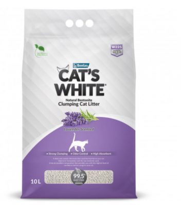 Cat's White Lavender комкующийся наполнитель с нежным ароматом лаванды для кошачьего туалета (10л) 