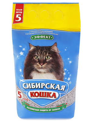 СИБИРСКАЯ КОШКА наполнитель впитывающий 5 л ЭФФЕКТ  