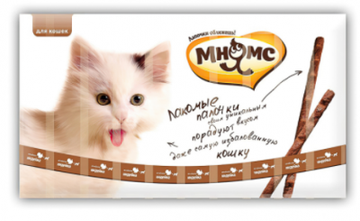 МНЯМС д/кошек лакомые палочки 13,5 см, инд/ягн 10*5 гр.
