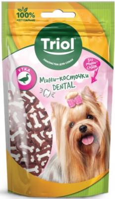 Мини-косточки DENTAL из утки для мини-собак, 50г, Triol										
