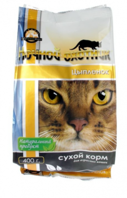 Ночной Охотник  сух. корм д/кош 400 г Цыпленок пакет