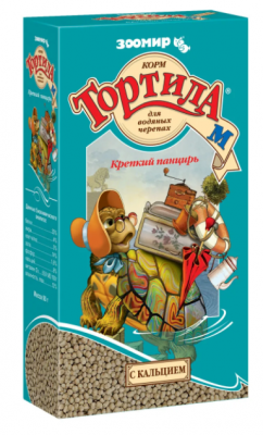 ЗООМИР Тортилла М Крепкий панцырь 90 г д/вод. черепах с кальц.