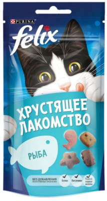 FELIX Хрустящее лакомство для кошек Рыба 60 гр.