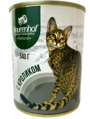 Baurenhof Natural влажный корм д/кошек,Кролик 0.34кг