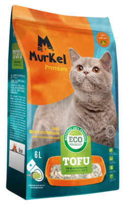 MURKEL наполнитель комкующий Тофу 6 л. Молоко