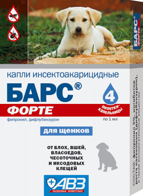 БАРС Форте капли инсектоакар д/щенков 1 пип/4